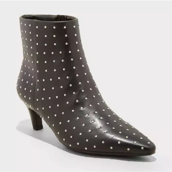 Black Studded Ankle Boots size 9 - Picture 1 of 5